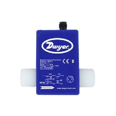 Dwyer Instruments Magnetic inductive flow sensor, range .07 to 1.3 GPM (0.25 to 5 LPM), 1/2" male NPT MFS2-1